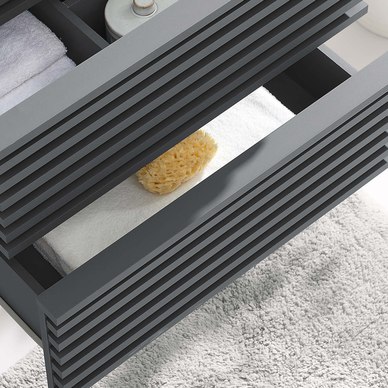 Ventra Floating Vanity Base with Storage, Small, Gray