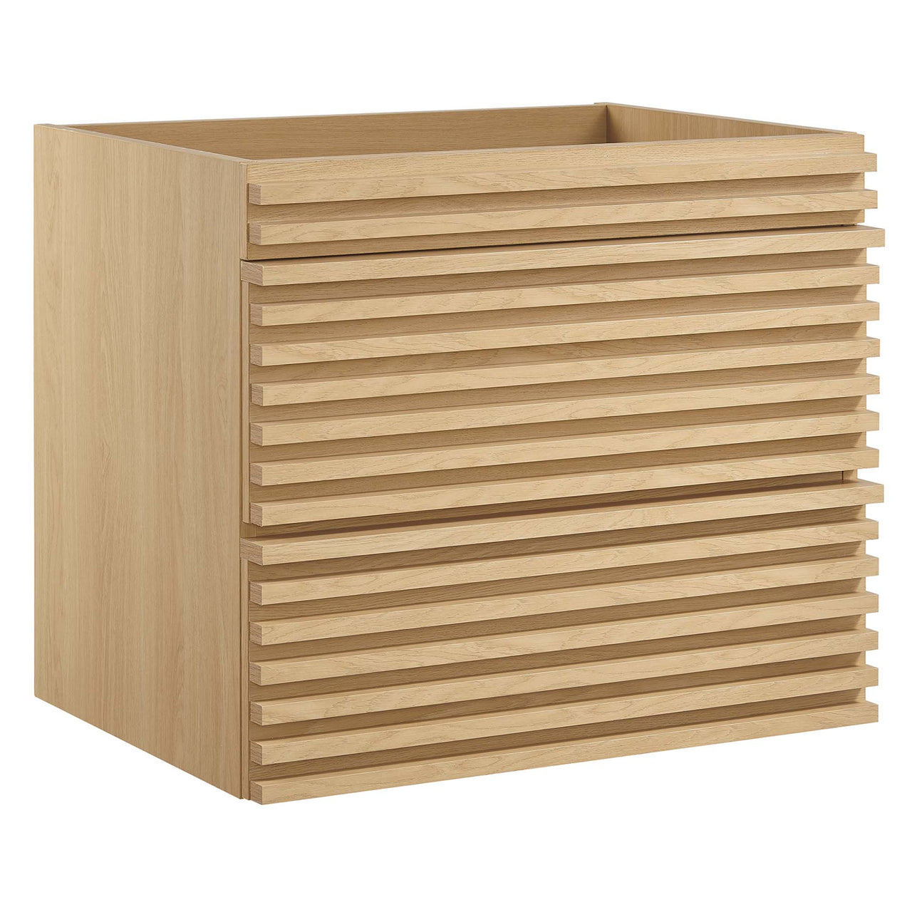 Ventra Floating Vanity Base with Storage, Small, Oak