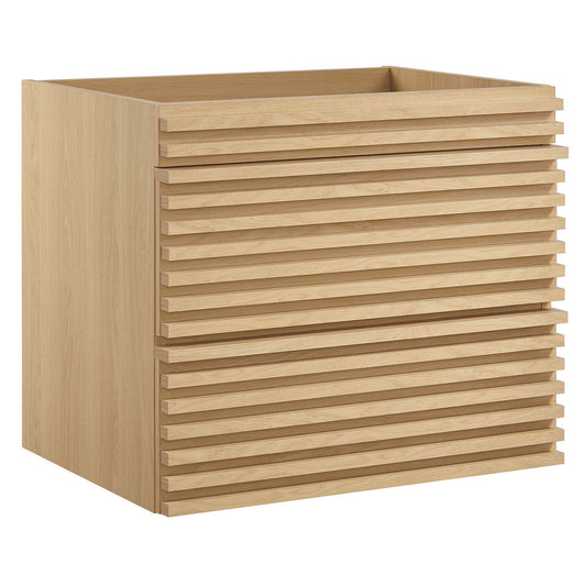 Ventra Floating Vanity Base with Storage, Small, Oak