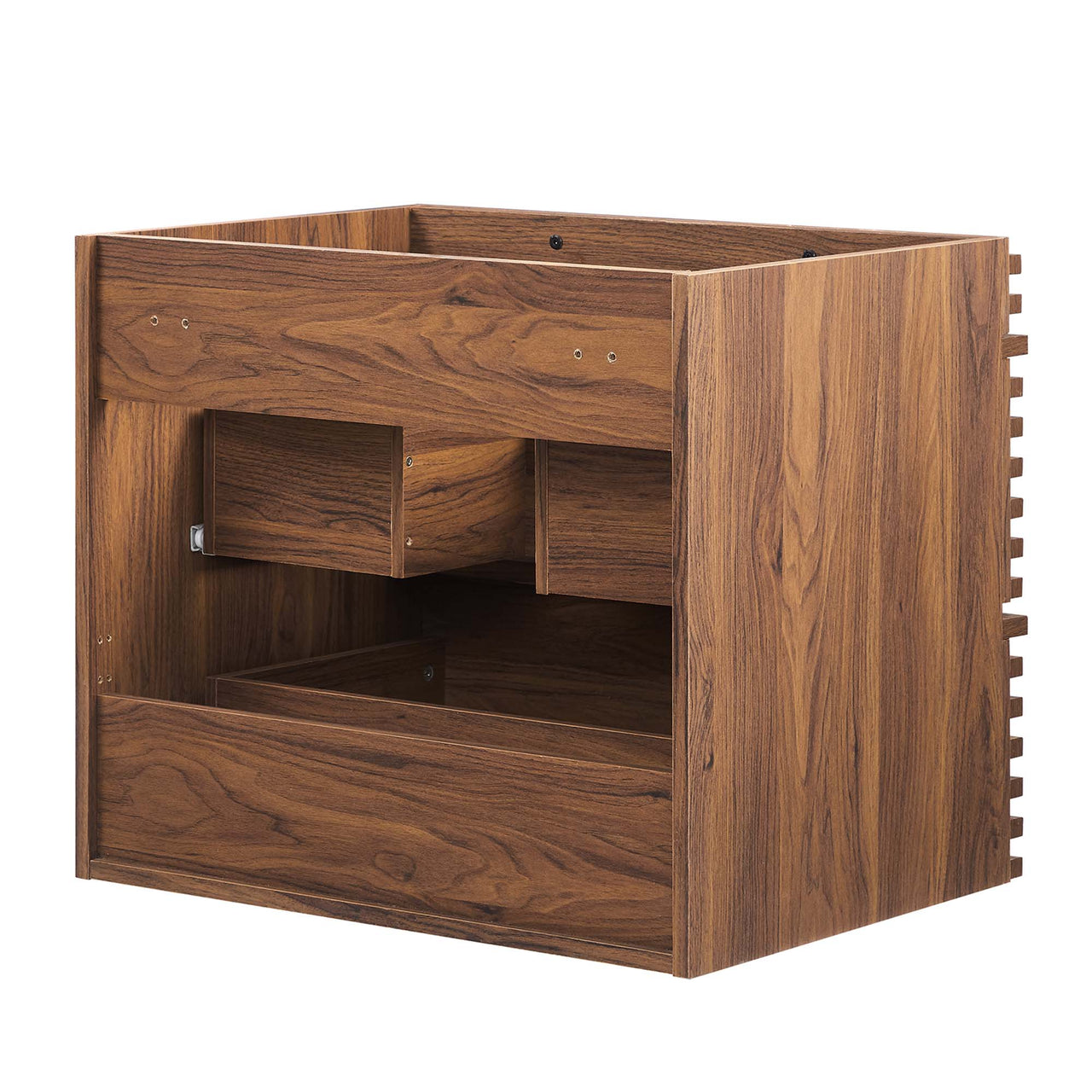 Ventra Floating Vanity Base with Storage, Small, Walnut