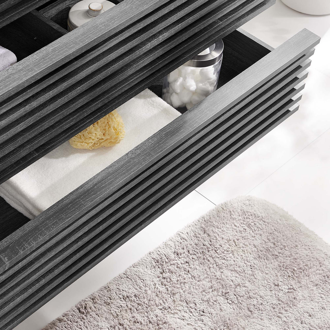 Ventra Floating Vanity Base with Storage, Large, Charcoal