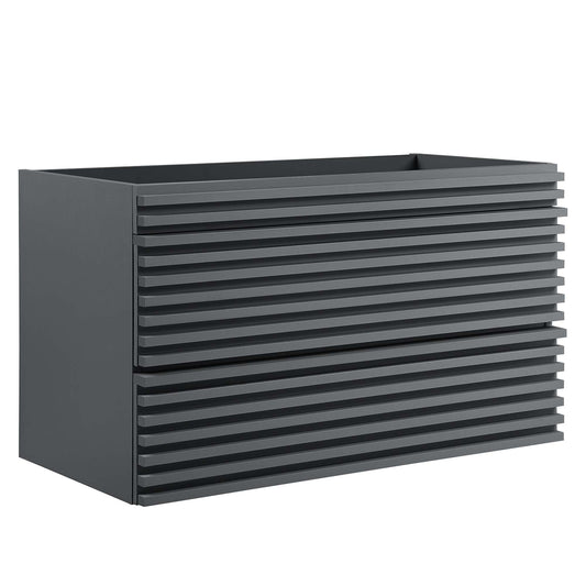 Ventra Floating Vanity Base with Storage, Large, Gray