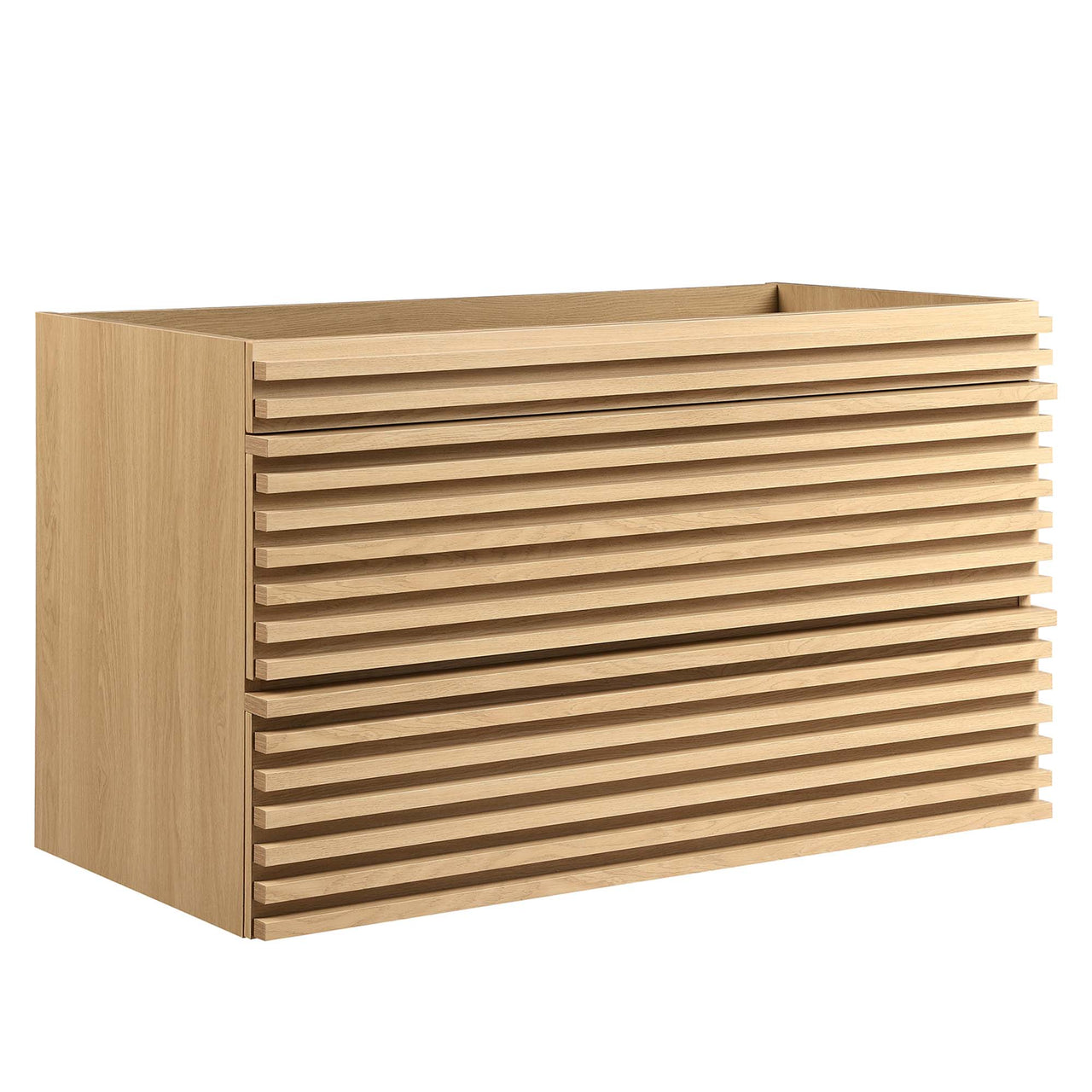 Ventra Floating Vanity Base with Storage, Large, Oak