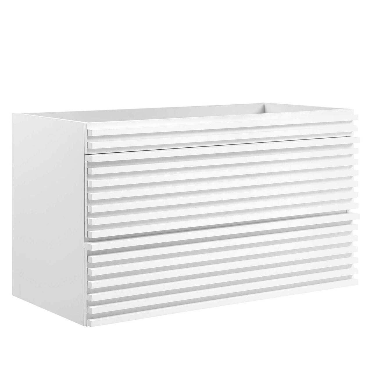 Ventra Floating Vanity Base with Storage, Large, White