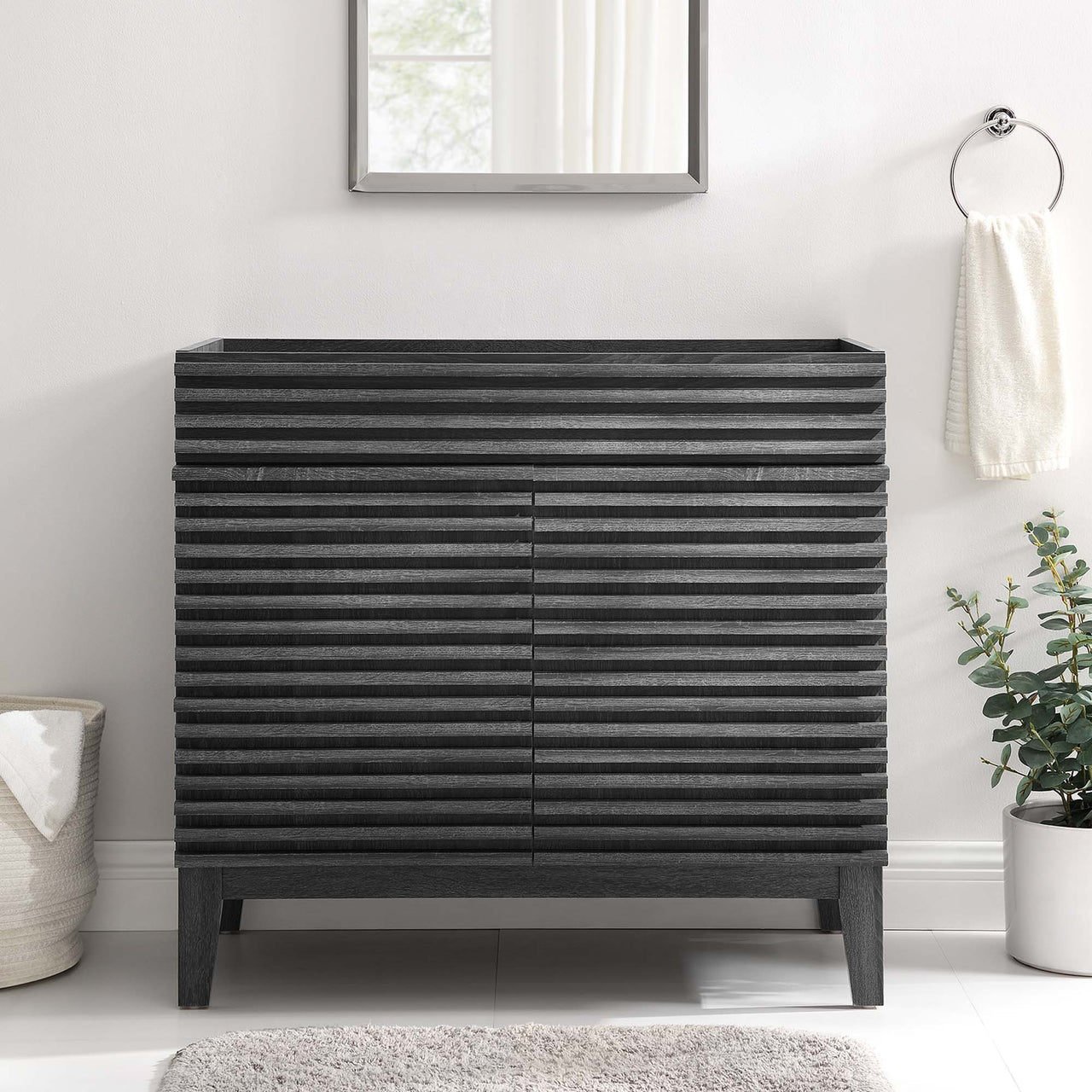 Ventra Vanity Base with Storage, Large, Charcoal