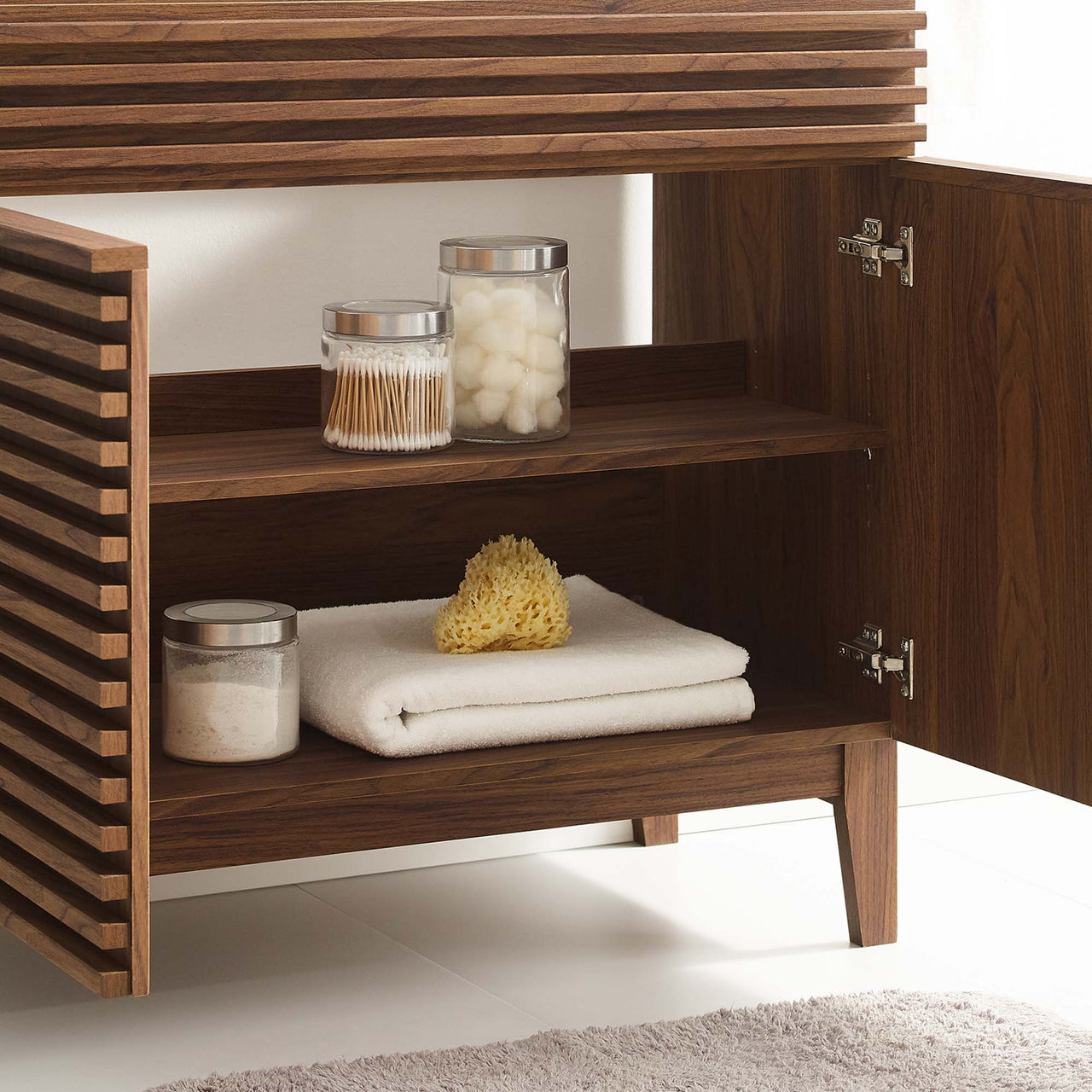 Ventra Vanity Base with Storage, Large, Walnut