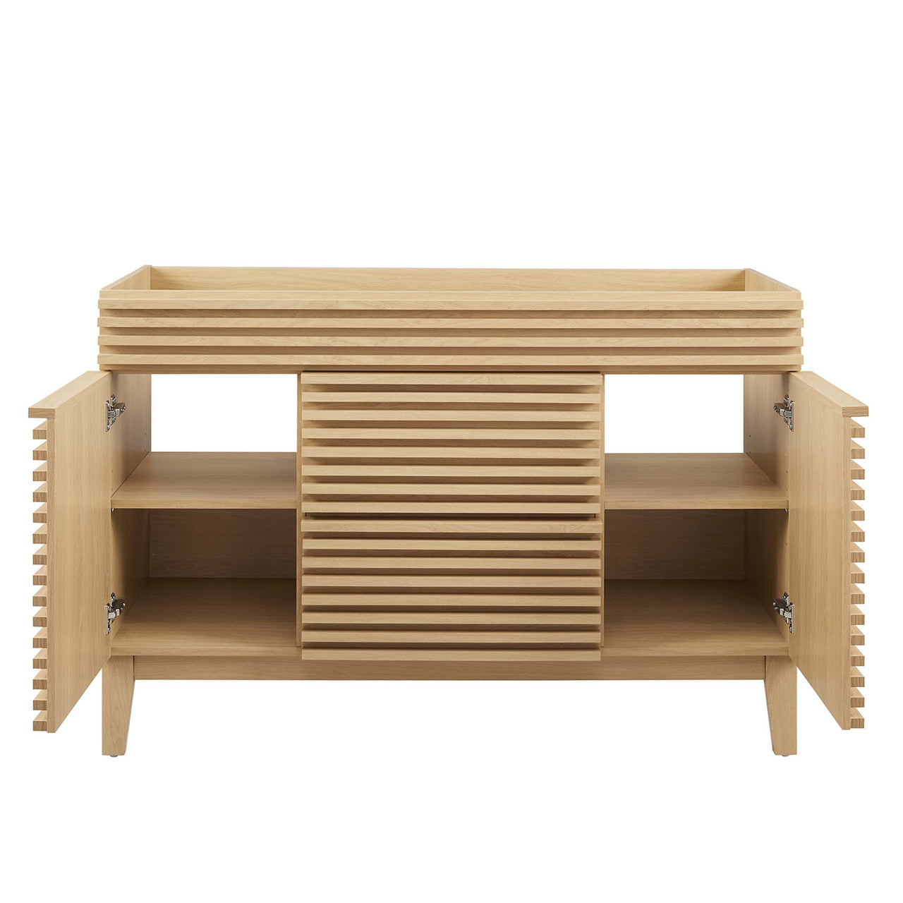 Ventra Vanity Base with Storage (Single Sink Compatible), Extra Large, Oak