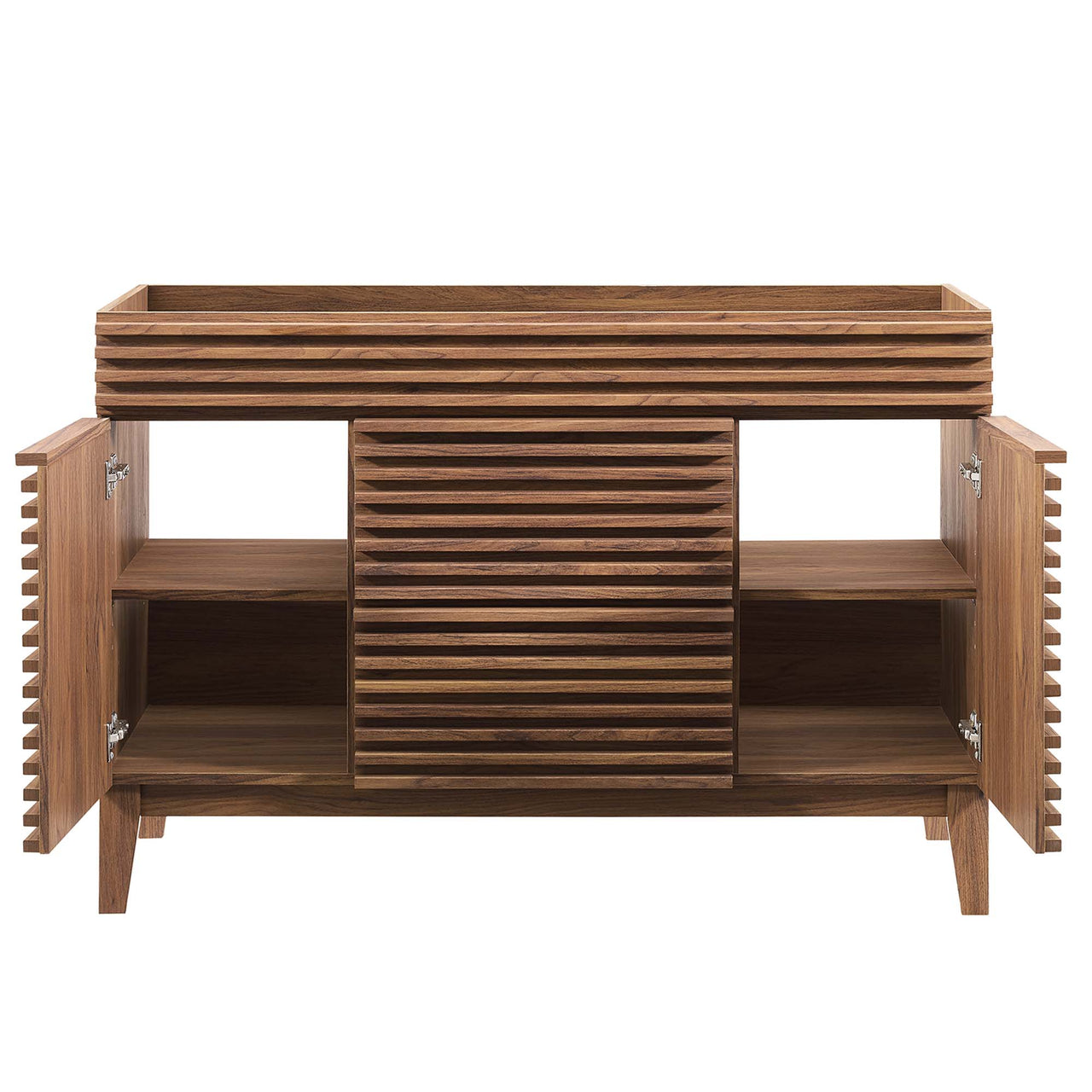 Ventra Vanity Base with Storage (Single Sink Compatible), Extra Large, Walnut