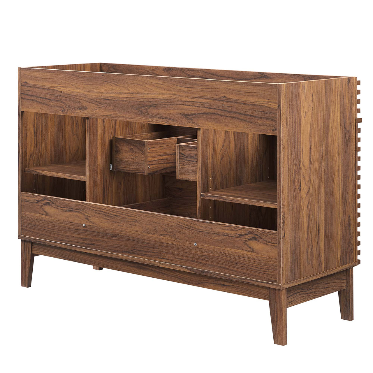 Ventra Vanity Base with Storage (Single Sink Compatible), Extra Large, Walnut