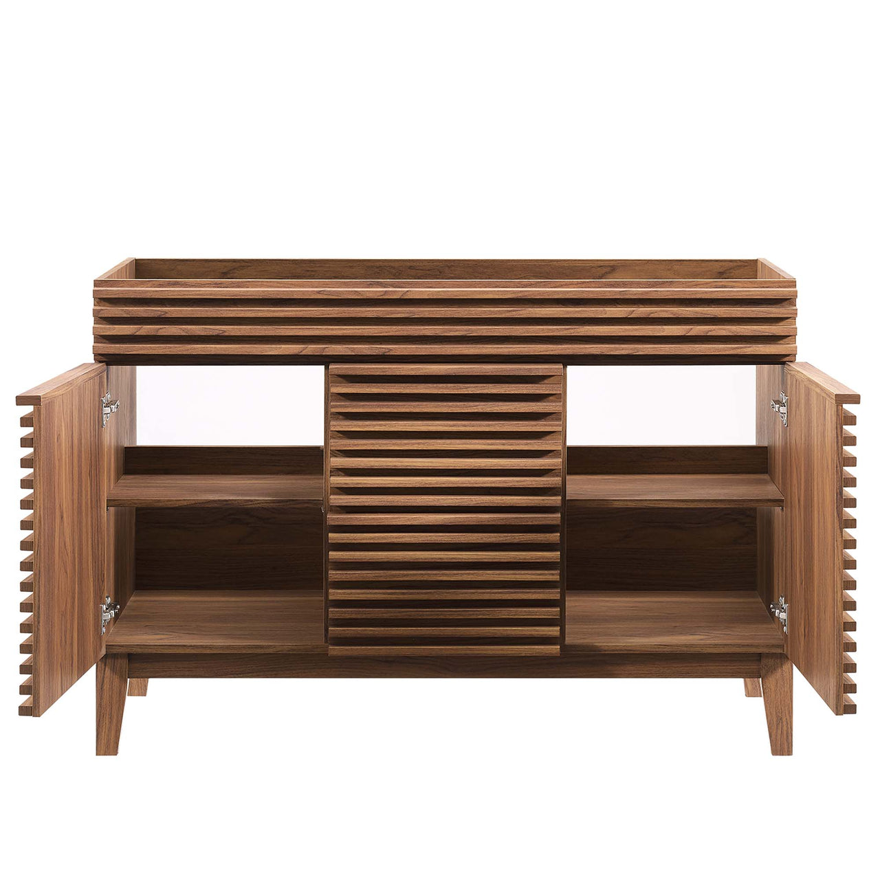 Ventra Vanity Base with Storage (Double Sink Compatible), Extra Large, Walnut