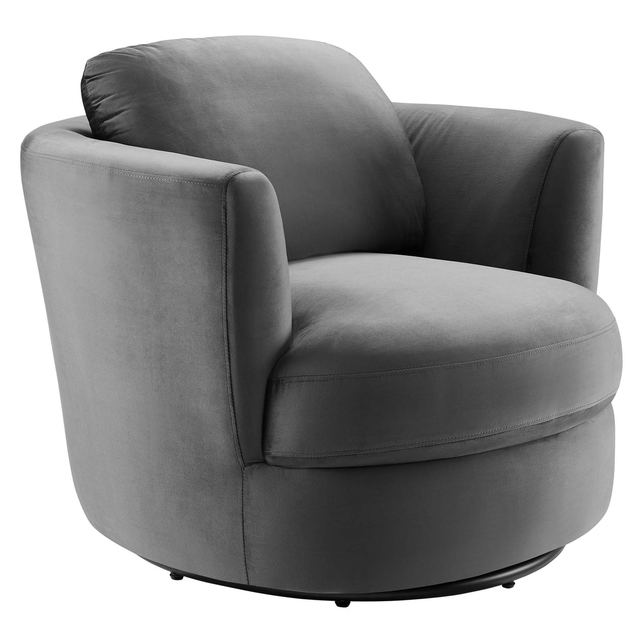 Eiravelle Upholstered Velvet Swivel Accent Chair, Gray