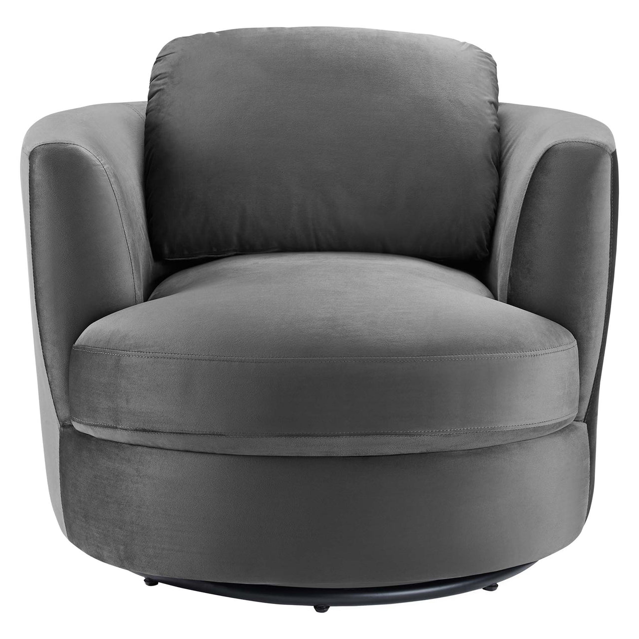 Eiravelle Upholstered Velvet Swivel Accent Chair, Gray