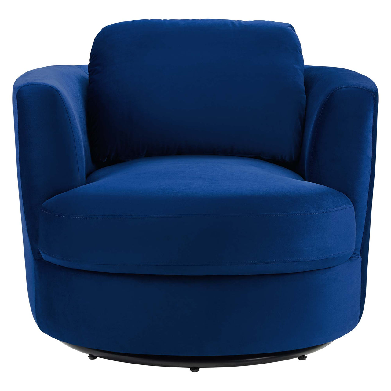 Eiravelle Upholstered Velvet Swivel Accent Chair, Navy