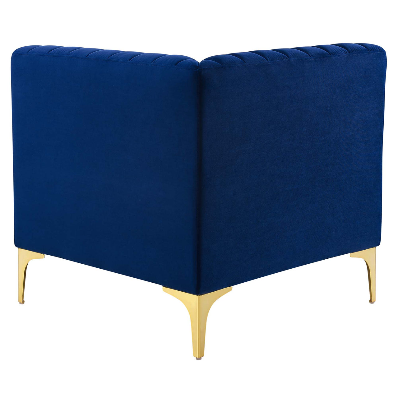 Triumph 6-Piece Channel Tufted Performance Velvet Sectional Sofa Set, Navy