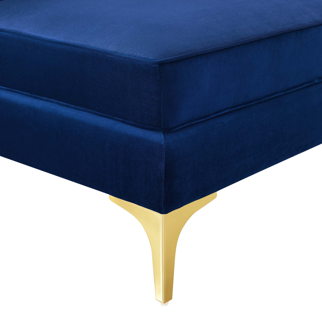 Triumph 6-Piece Channel Tufted Performance Velvet Sectional Sofa Set, Navy