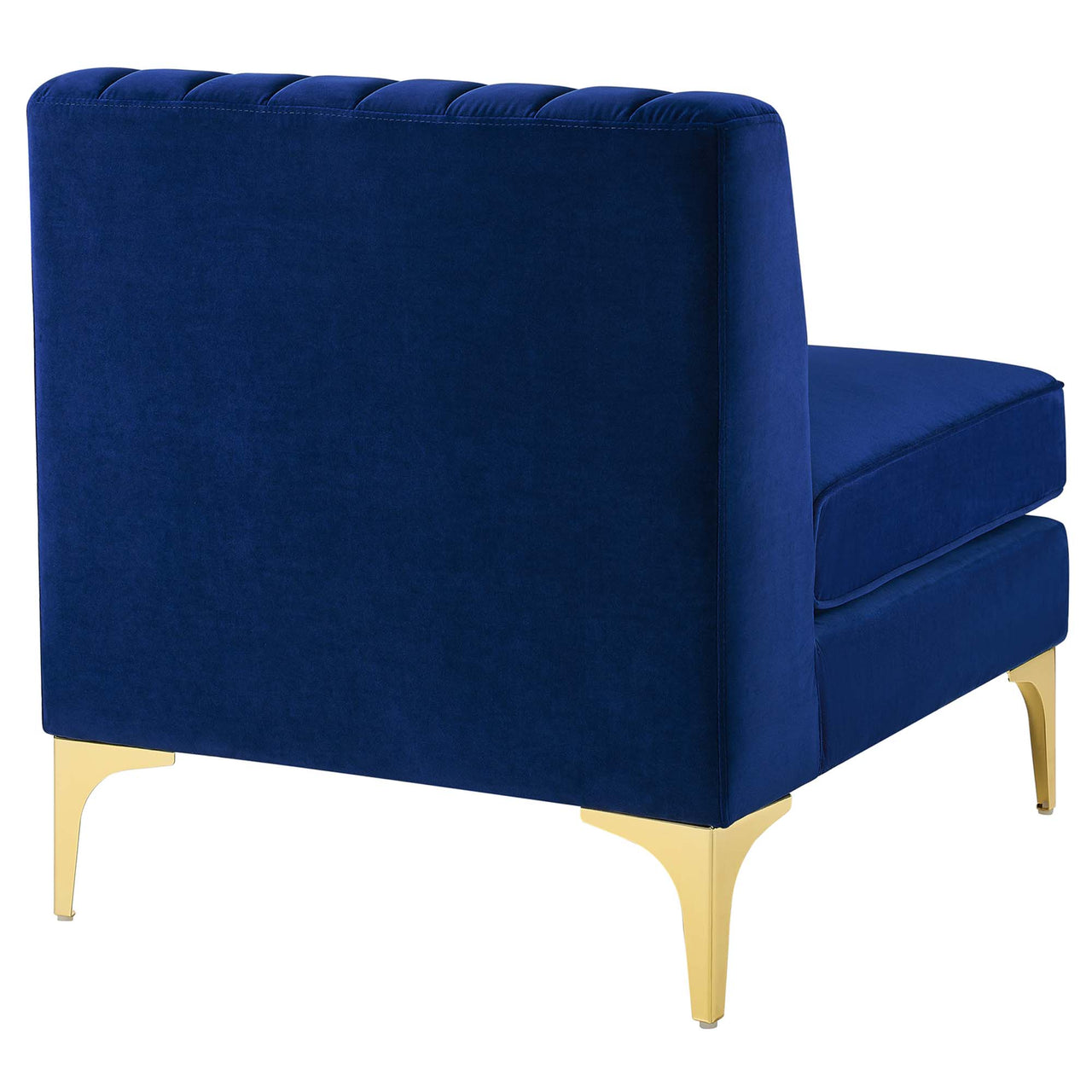 Triumph 6-Piece Channel Tufted Performance Velvet Sectional Sofa Set, Navy