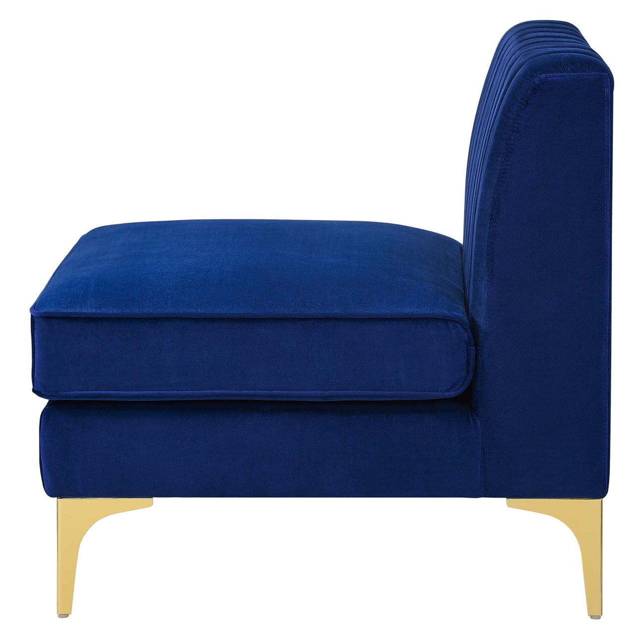 Triumph 6-Piece Channel Tufted Performance Velvet Sectional Sofa Set, Navy