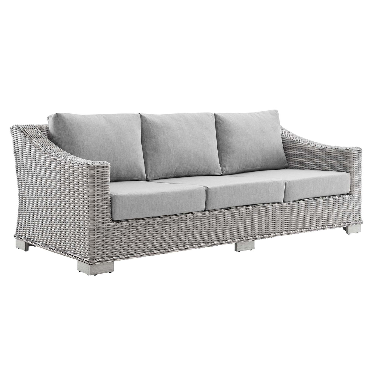 Corvara 4-Piece Sunbrella® Alfresco Woven Furniture Set, Light Gray & Gray