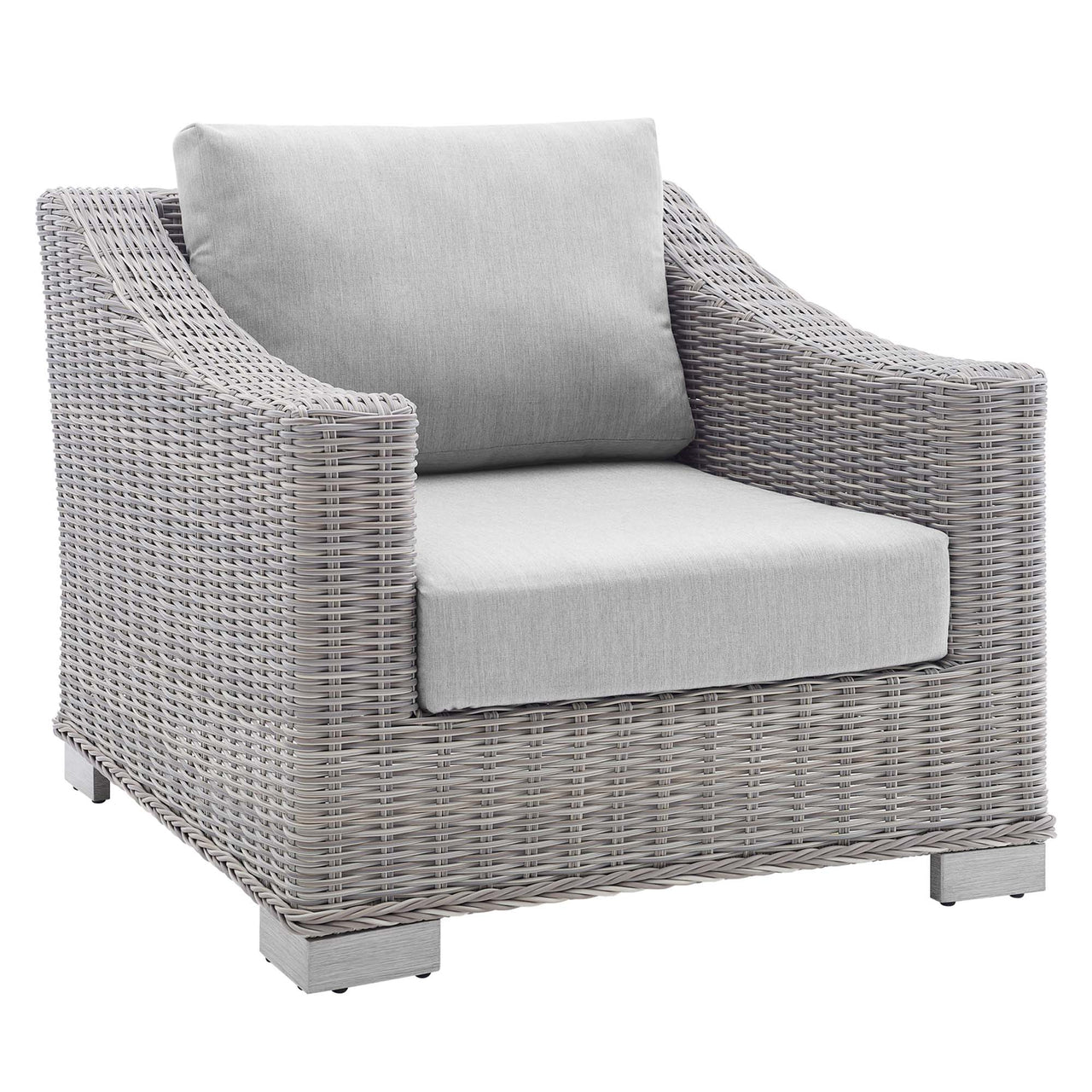 Corvara 4-Piece Sunbrella® Alfresco Woven Furniture Set, Light Gray & Gray