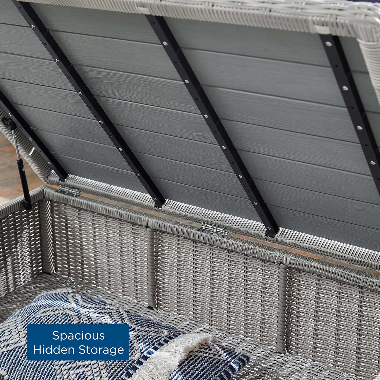 Corvara 4-Piece Sunbrella® Alfresco Woven Furniture Set, Light Gray & White