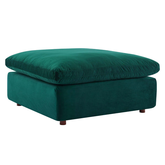 Angelic Cloudblend Velvet Ottoman | Modular Sectional Component, Green