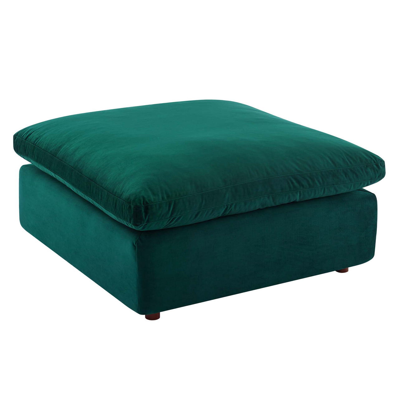 Angelic Cloudblend Velvet Ottoman | Modular Sectional Component, Green