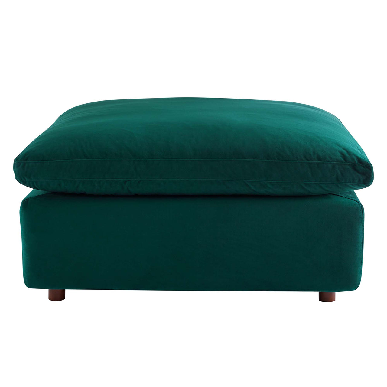 Angelic Cloudblend Velvet Ottoman | Modular Sectional Component, Green