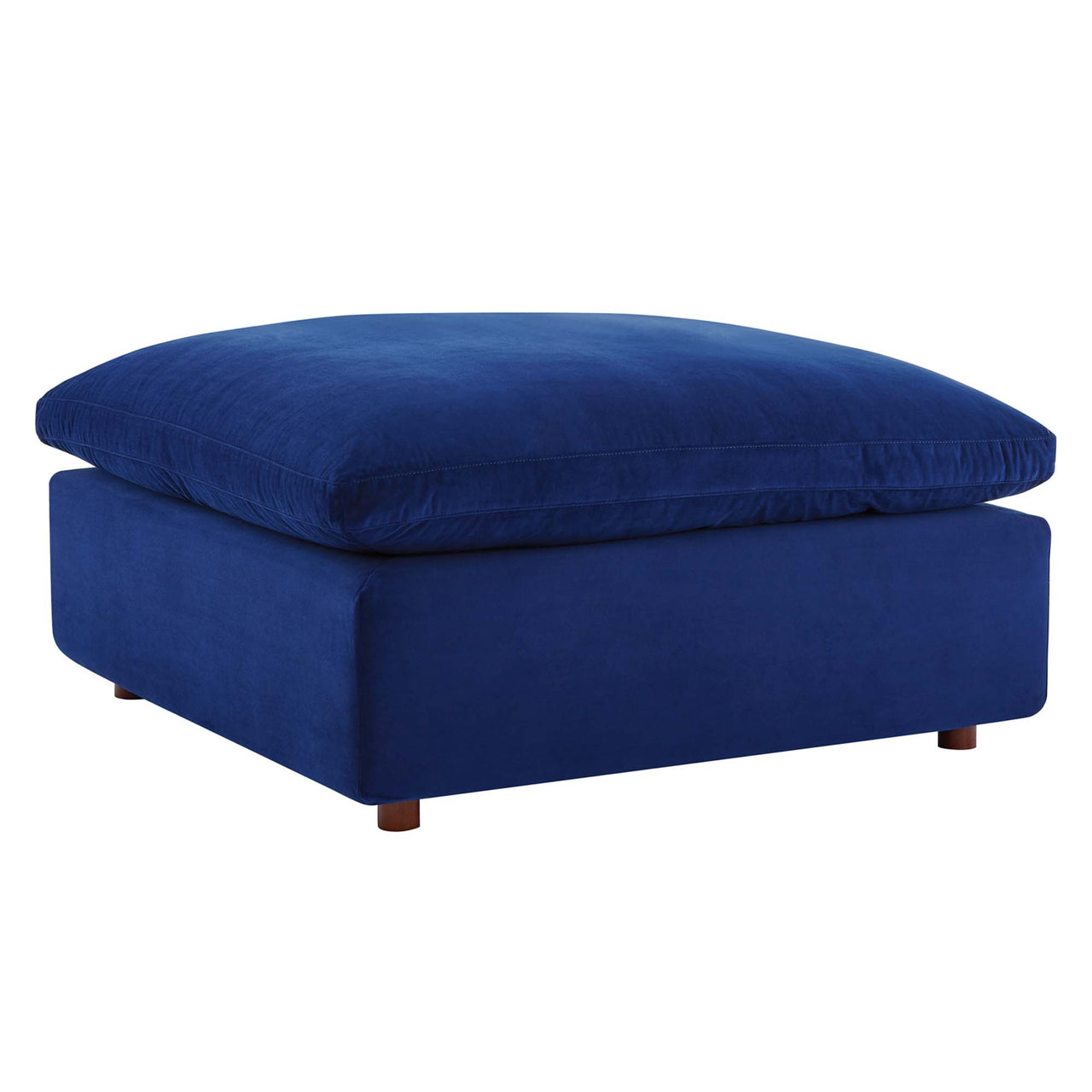 Angelic Cloudblend Velvet Ottoman | Modular Sectional Component, Navy