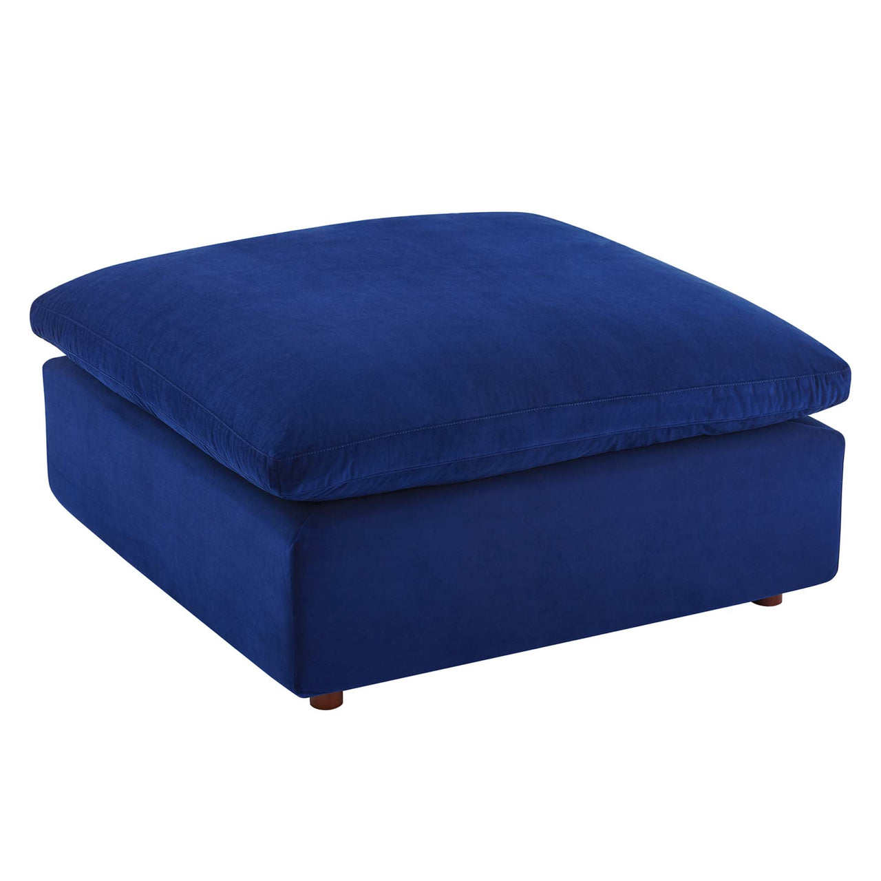 Angelic Cloudblend Velvet Ottoman | Modular Sectional Component, Navy