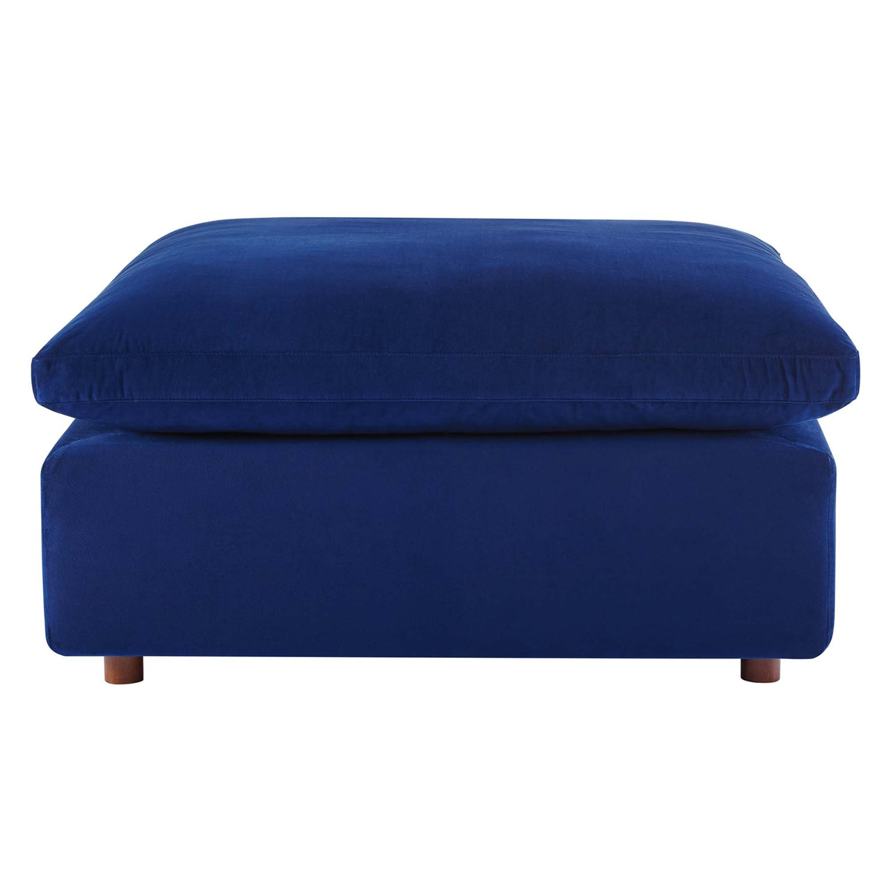 Angelic Cloudblend Velvet Ottoman | Modular Sectional Component, Navy