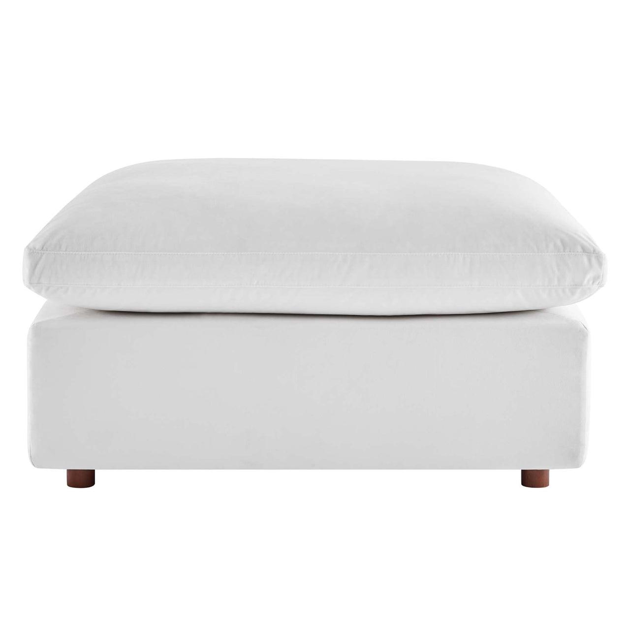 Angelic Cloudblend Velvet Ottoman | Modular Sectional Component, White