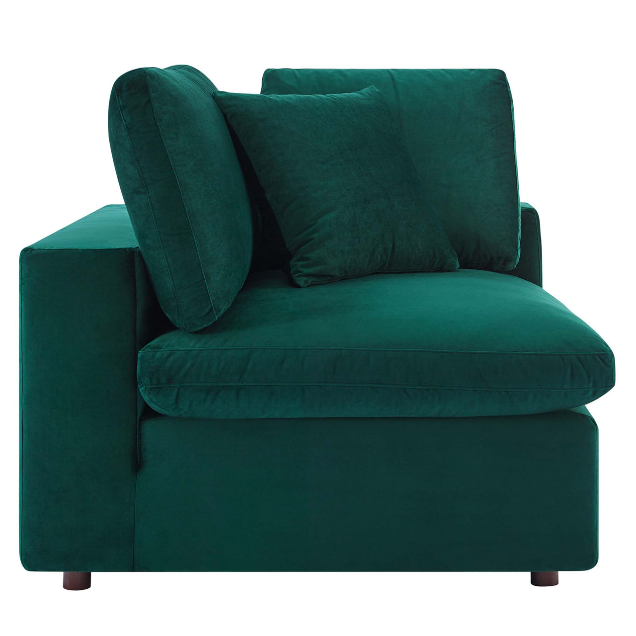 Angelic Cloudblend Velvet Corner Chair | Modular Sectional Component, Green