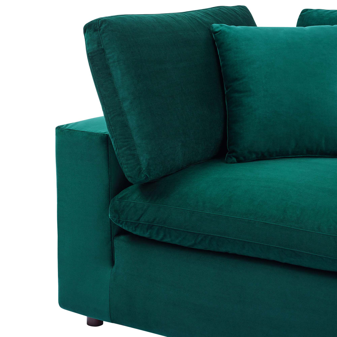 Angelic Cloudblend Velvet Corner Chair | Modular Sectional Component, Green