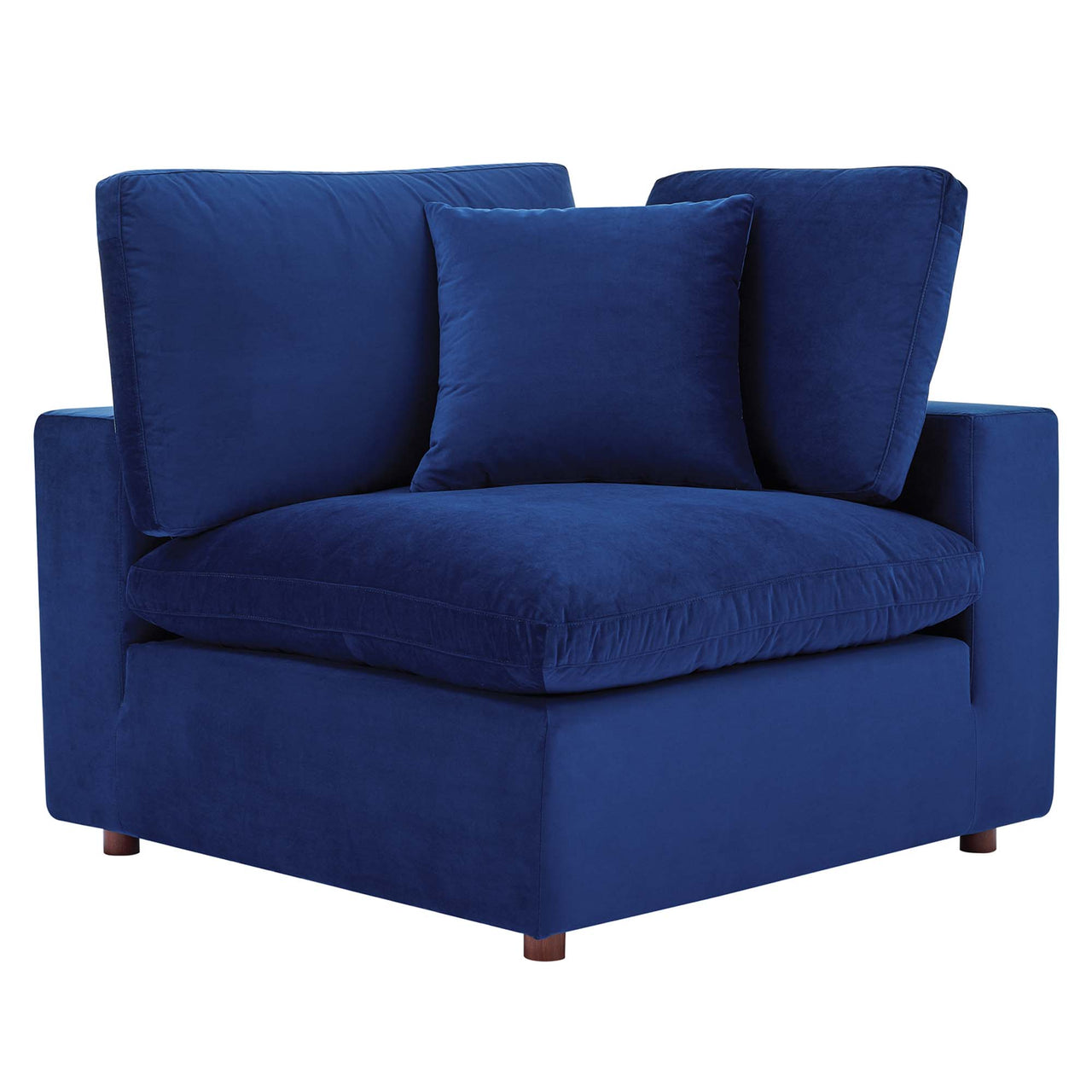 Angelic Cloudblend Velvet Corner Chair | Modular Sectional Component, Navy