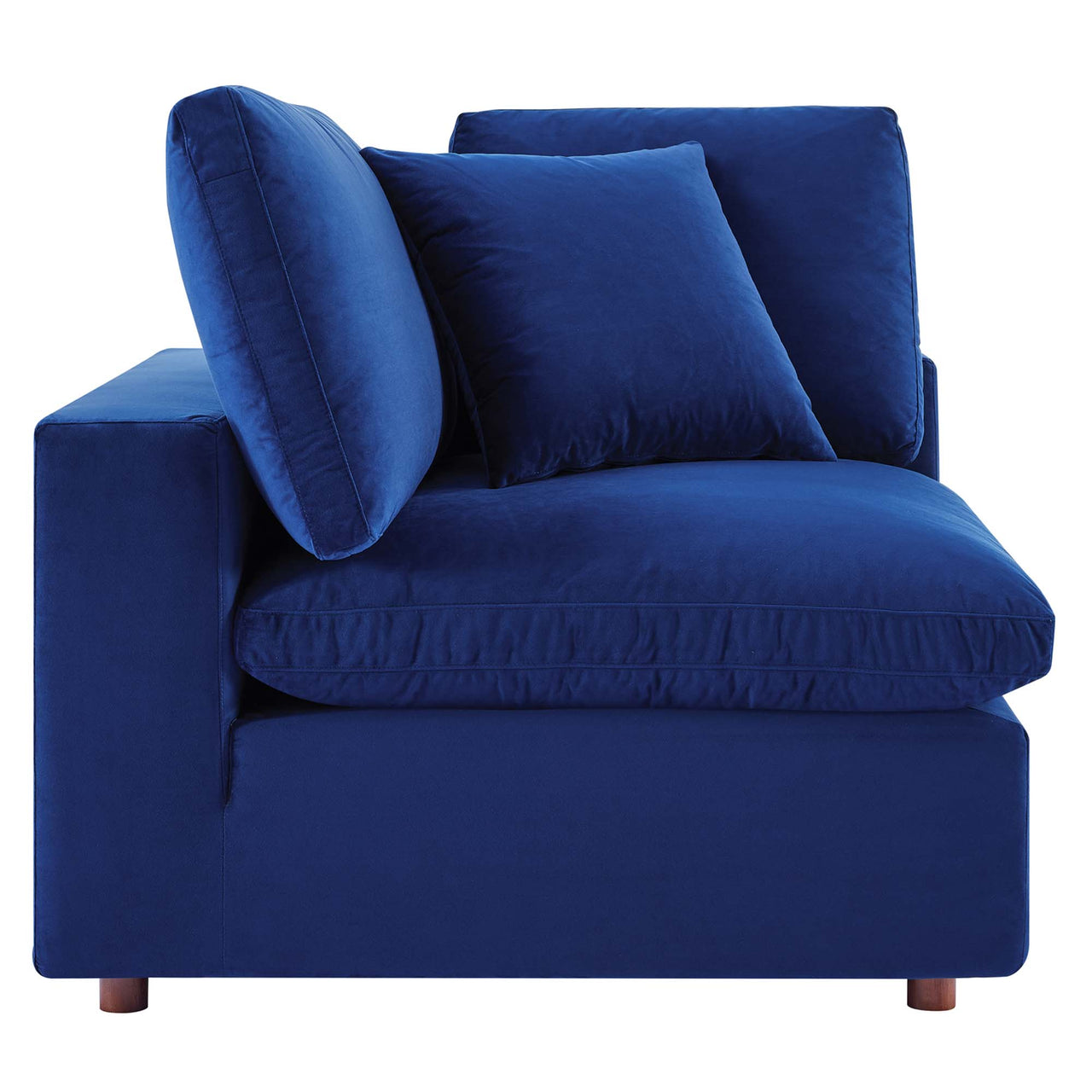 Angelic Cloudblend Velvet Corner Chair | Modular Sectional Component, Navy