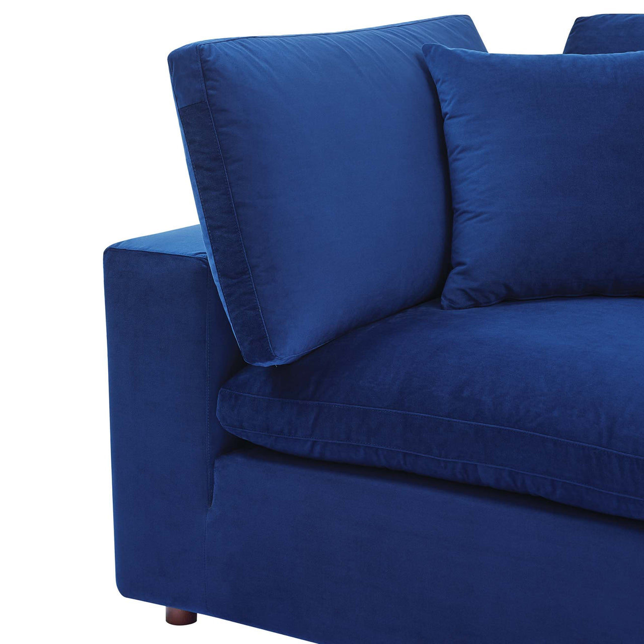 Angelic Cloudblend Velvet Corner Chair | Modular Sectional Component, Navy