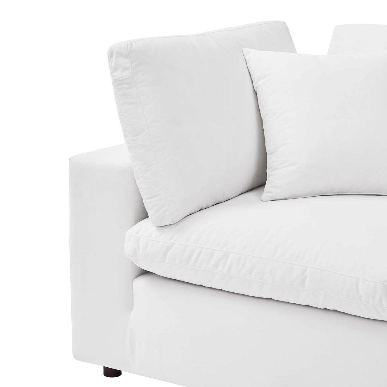 Angelic Cloudblend Velvet Corner Chair | Modular Sectional Component, White