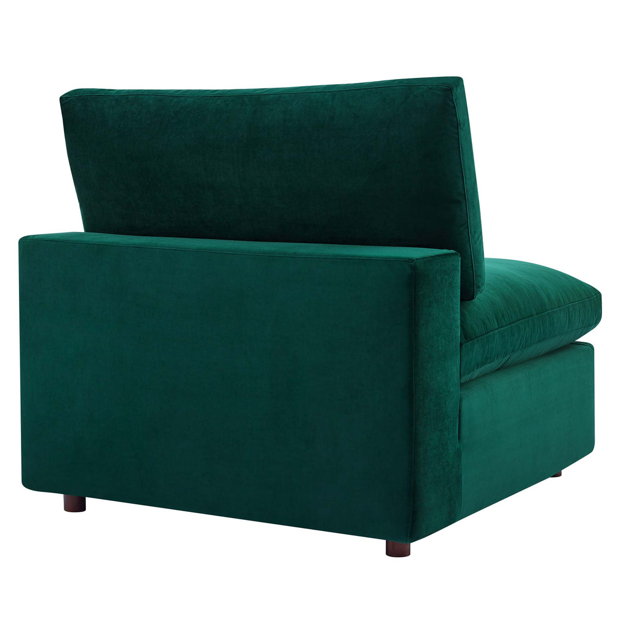Angelic Cloudblend Velvet Armless Chair | Modular Sectional Component, Green