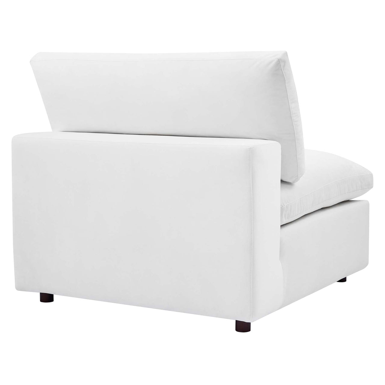 Angelic Cloudblend Velvet Armless Chair | Modular Sectional Component, White