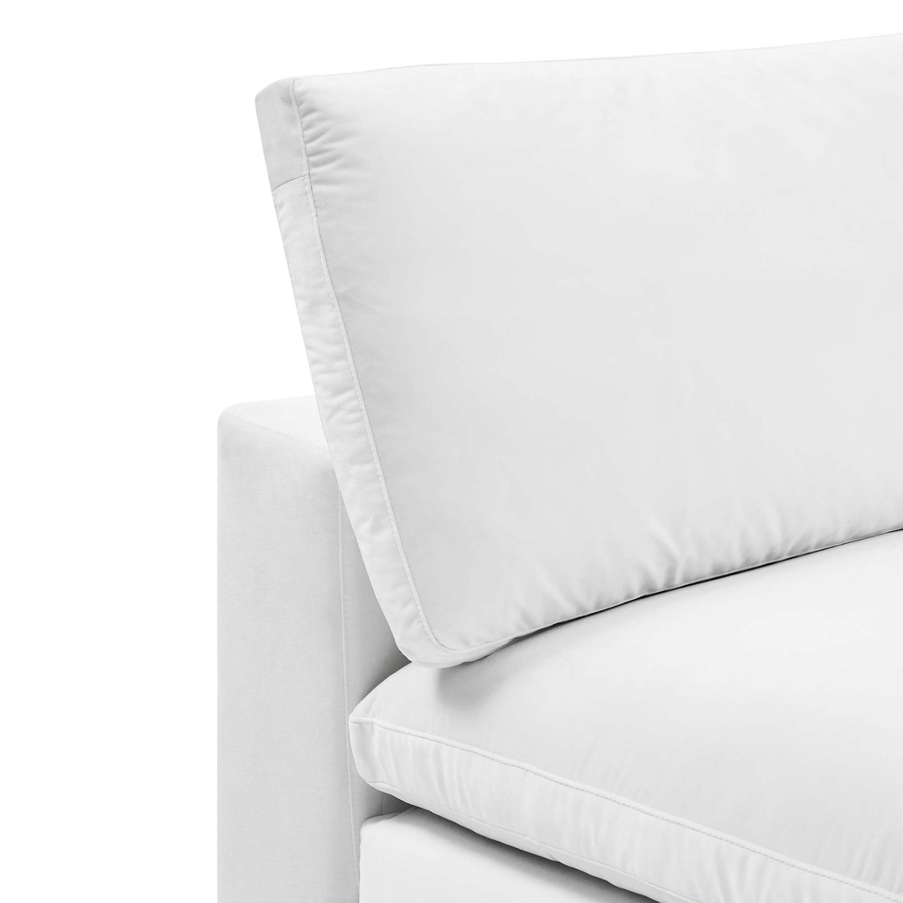 Angelic Cloudblend Velvet Armless Chair | Modular Sectional Component, White