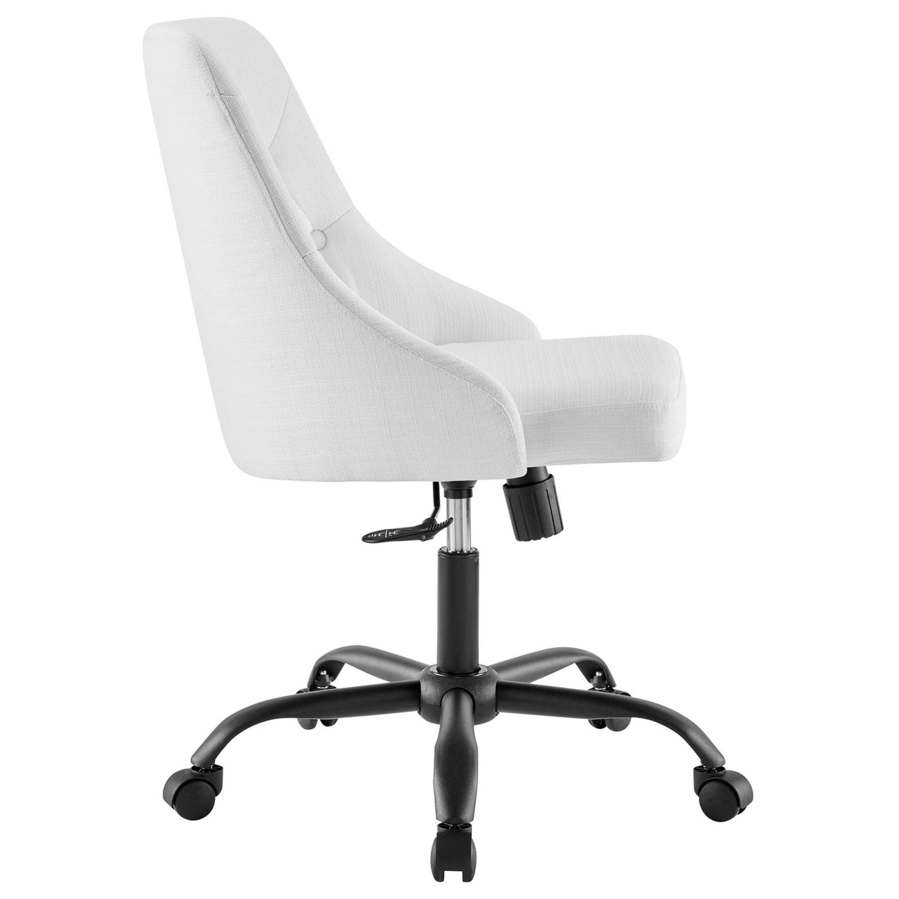 Evelon Upholstered Office Chair, Black & White