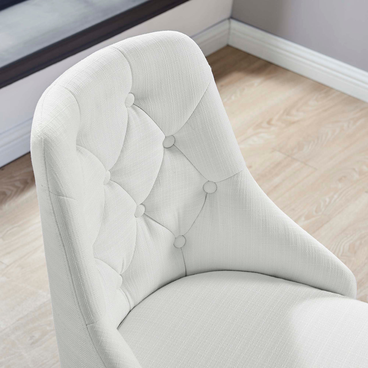 Evelon Upholstered Office Chair, Black & White
