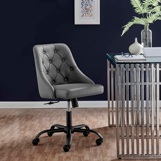 Evelon Eco-Leather Office Chair, Black & Gray