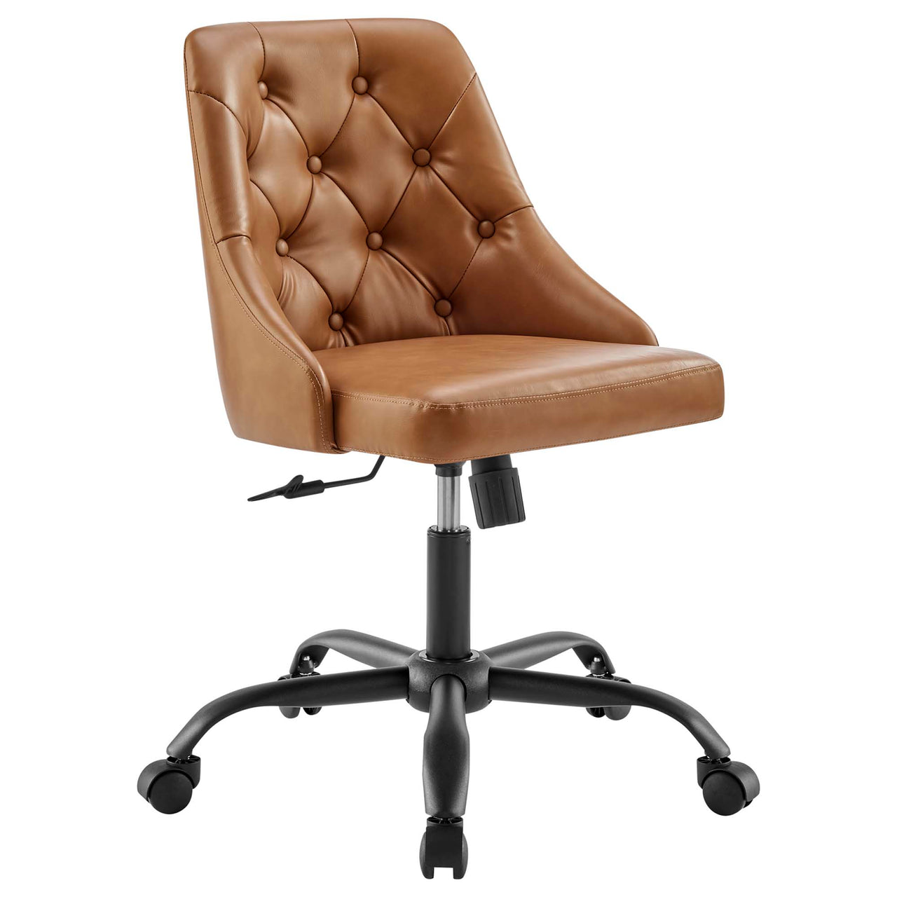 Evelon Eco-Leather Office Chair, Black & Tan