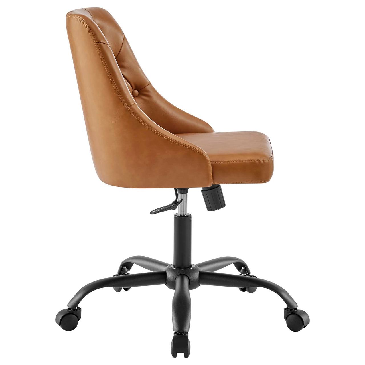 Evelon Eco-Leather Office Chair, Black & Tan