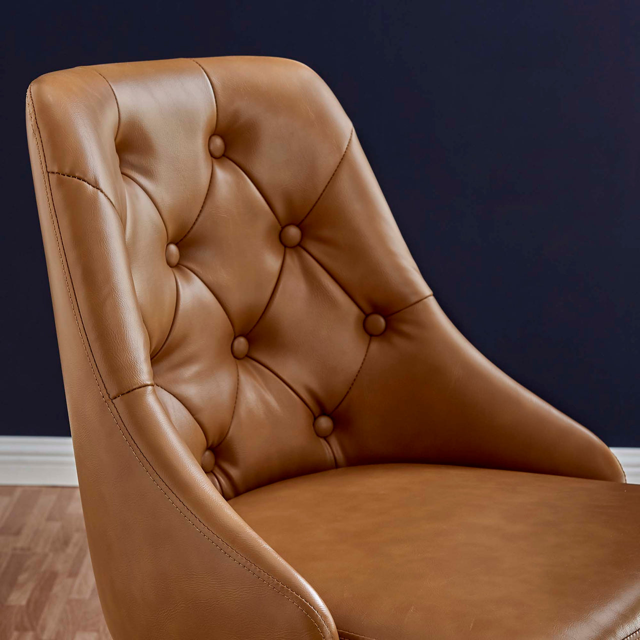 Evelon Eco-Leather Office Chair, Black & Tan