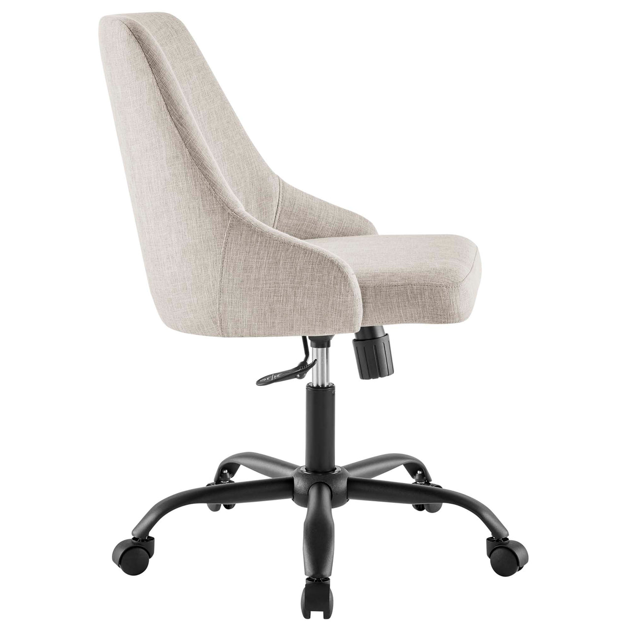 Dacien Upholstered Office Chair, Black & Beige
