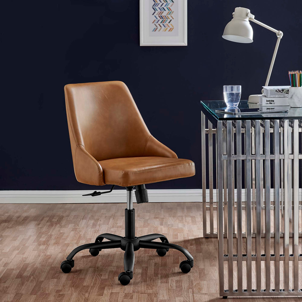 Dacien Eco-Leather Office Chair, Black & Tan