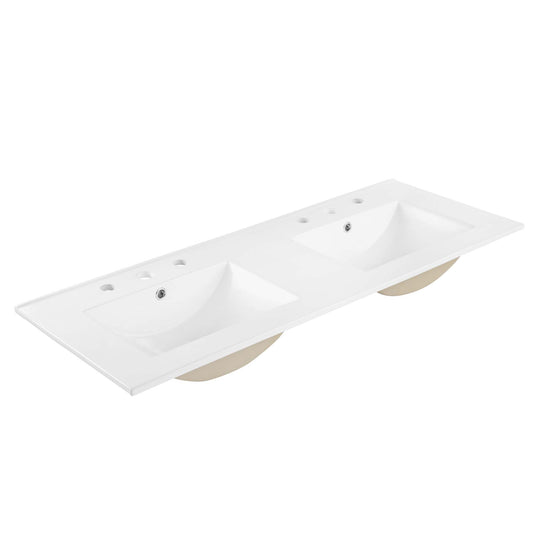 Cavelle 48" Double Basin Bathroom Sink, White