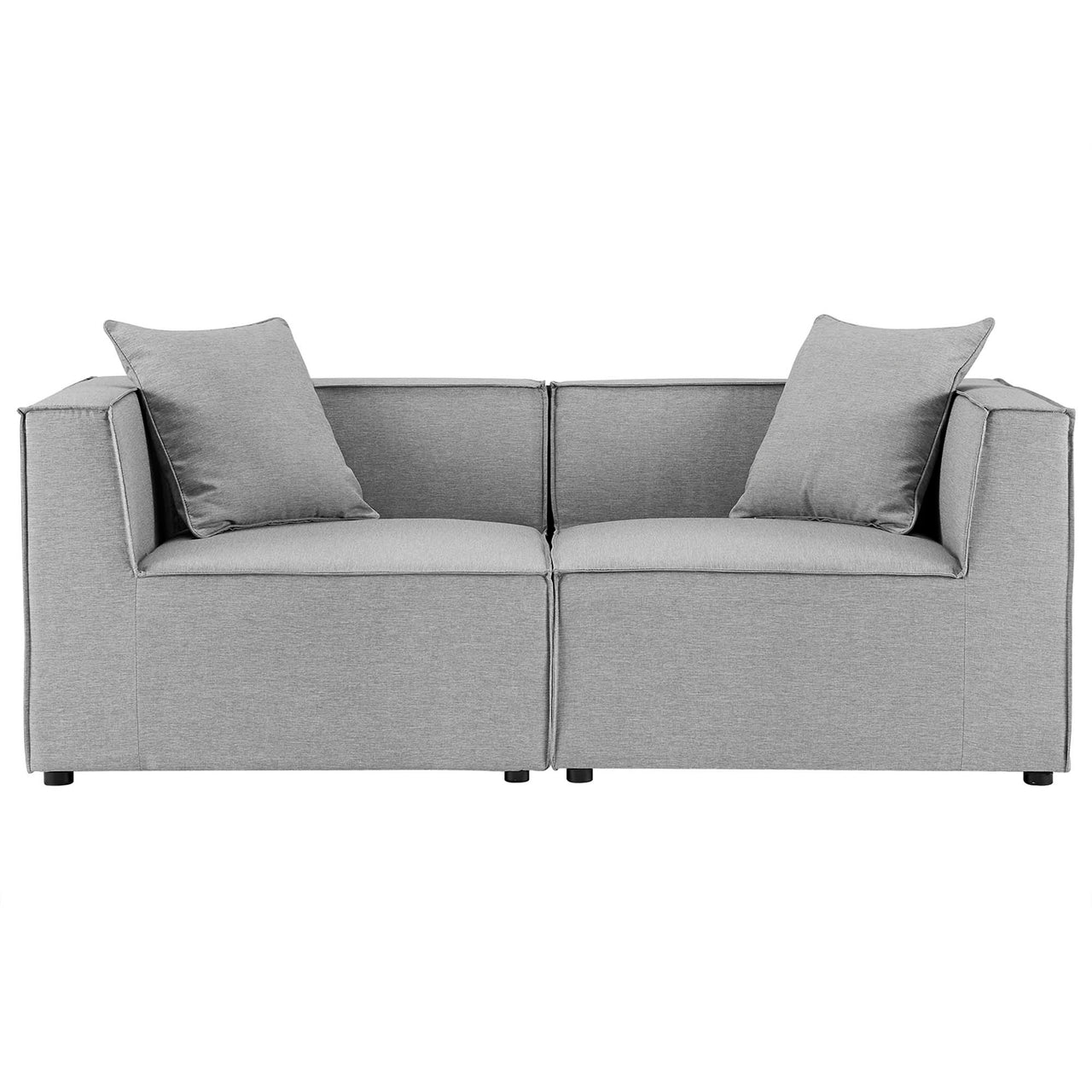 Merida 2-Piece Alfresco Upholstered Loveseat Sectional, Gray